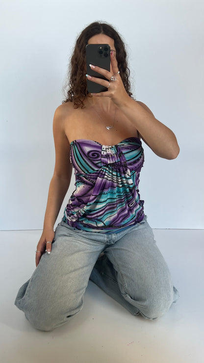 00s purple blue top- size S