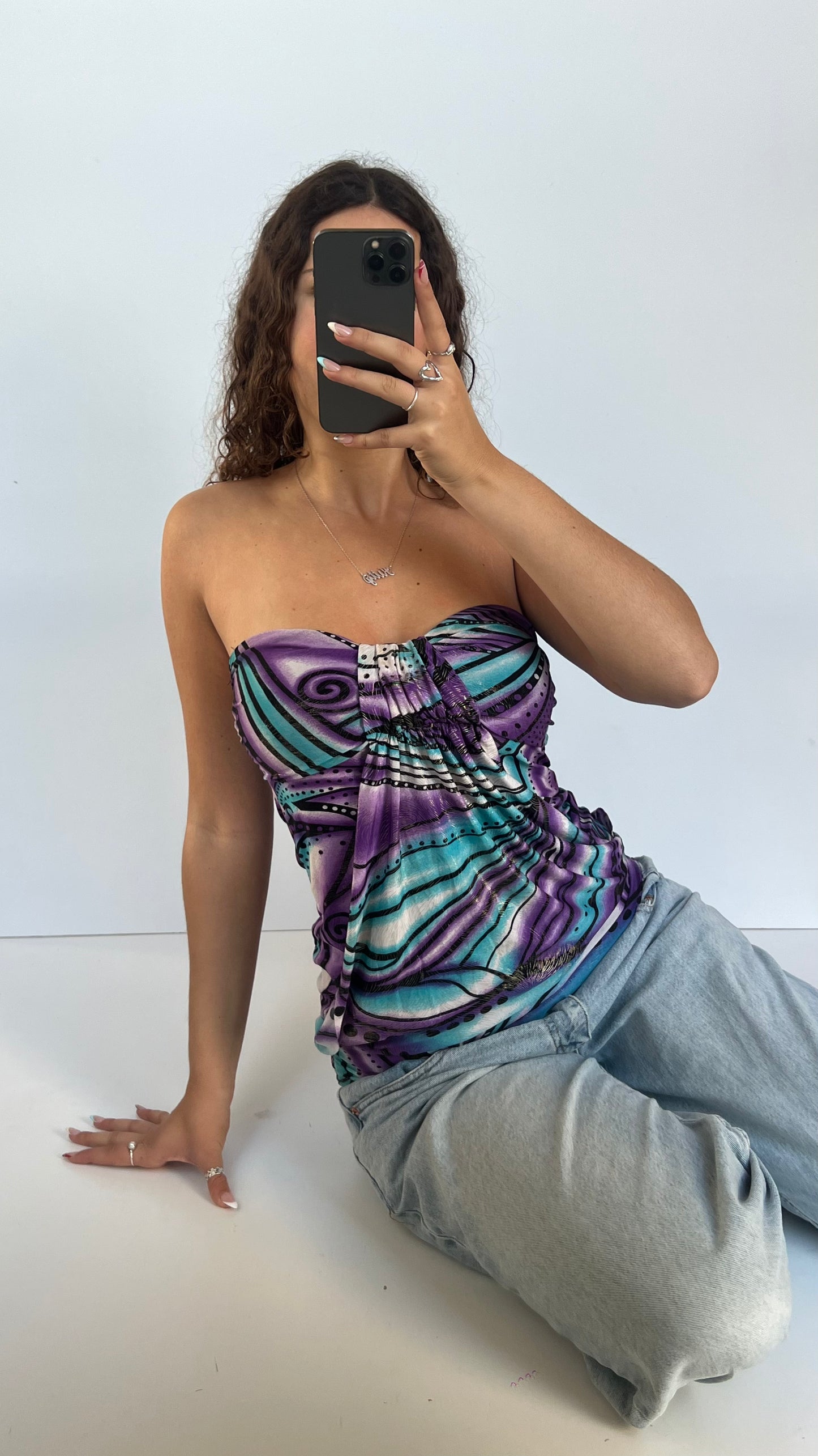 00s purple blue top- size S
