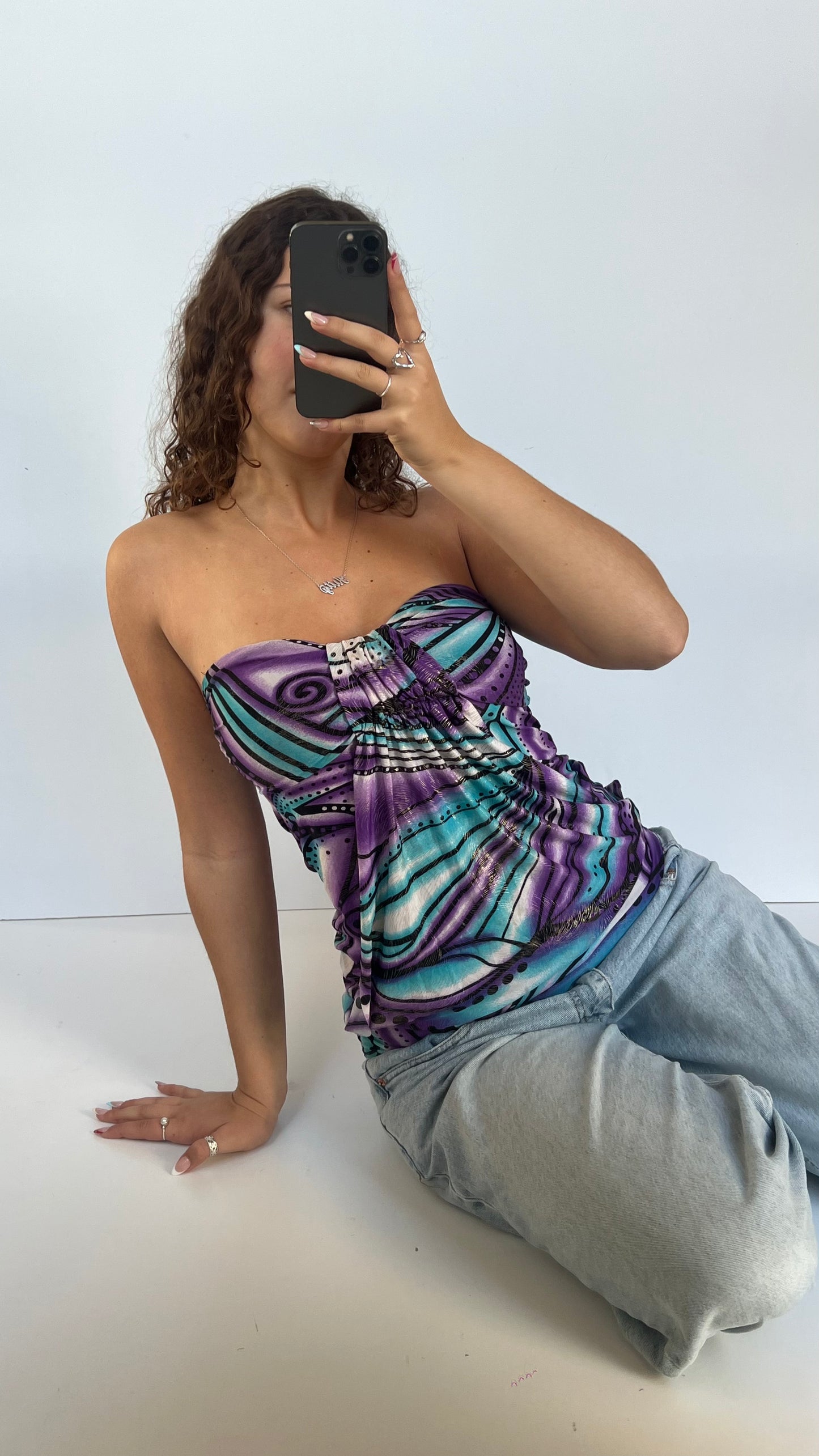00s purple blue top- size S