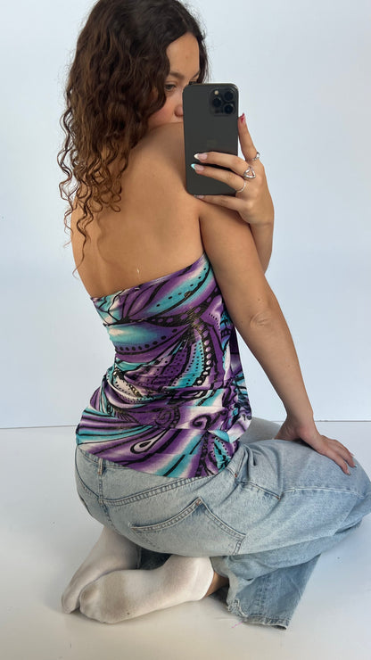 00s purple blue top- size S