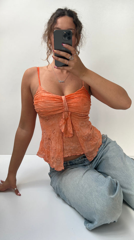 00s orange mesh cami- size XS