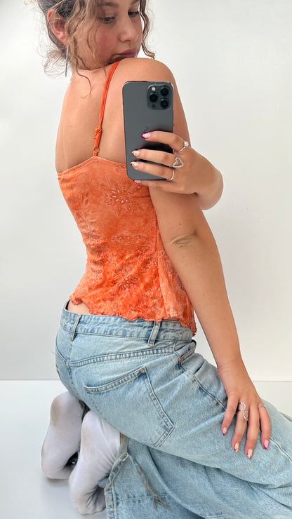 00s orange mesh cami- size XS