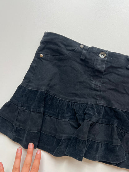 00s black ruffle mini skirt- size S