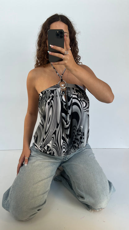 00s black grey babydoll cami- size L