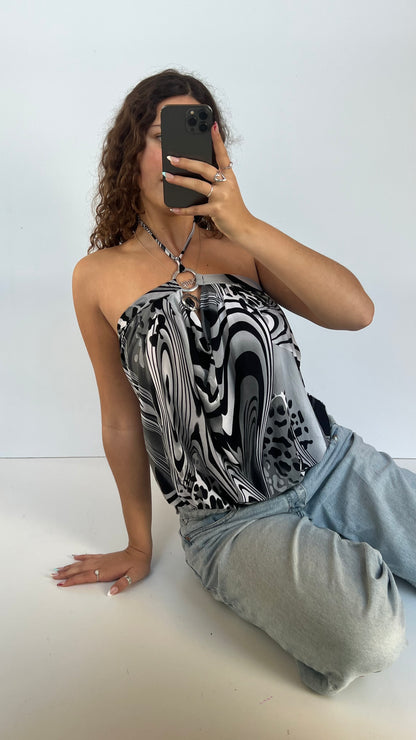 00s black grey babydoll cami- size L