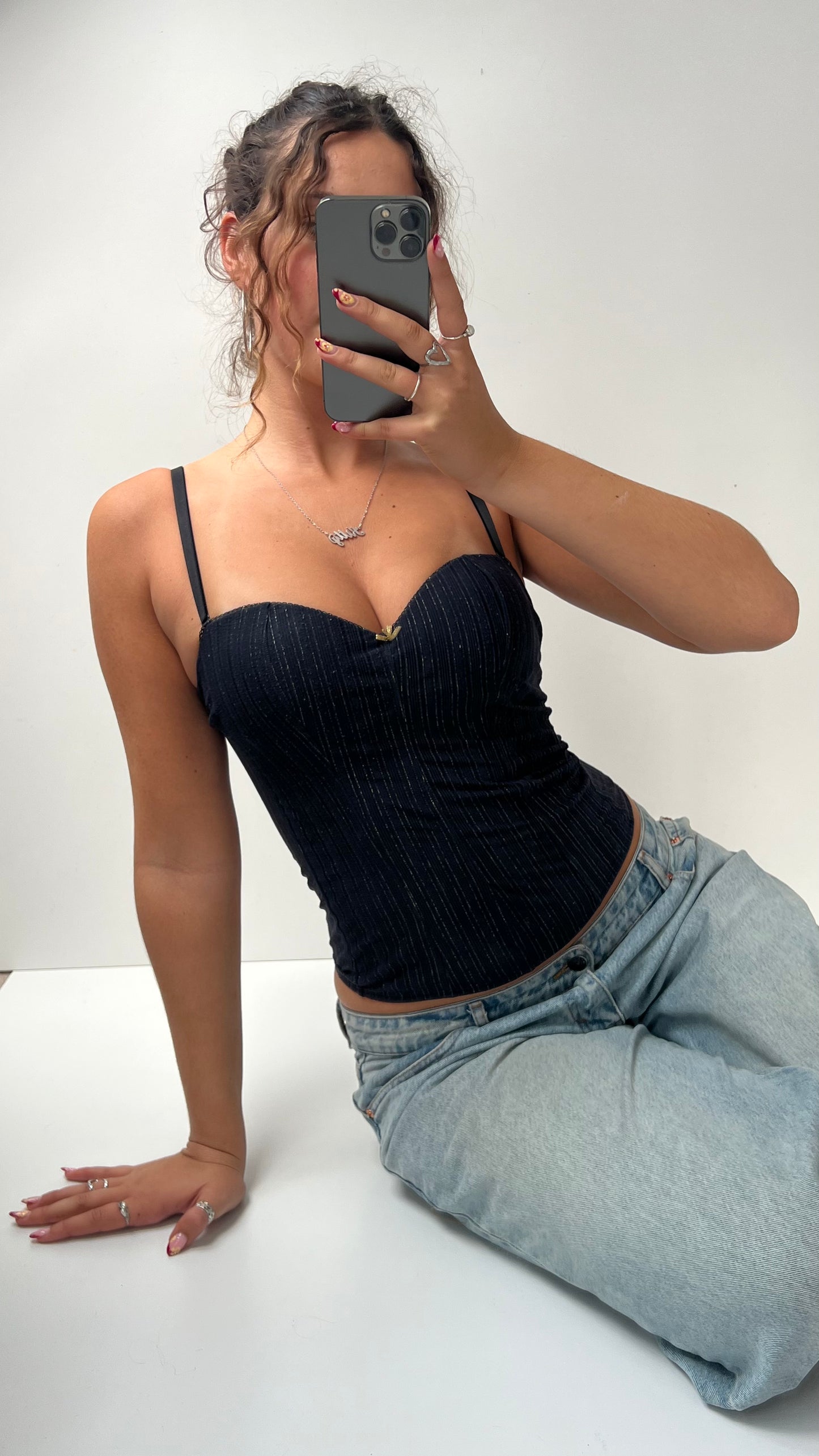 00s navy gold corset- size S