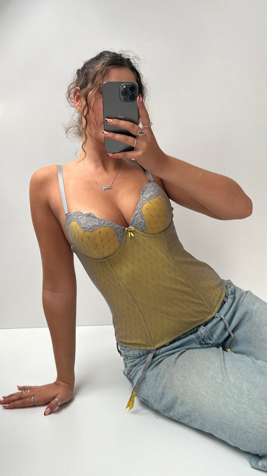 00s yellow corset top- size M