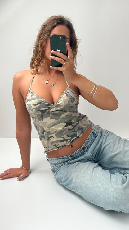 00s camo halter cami- size XS