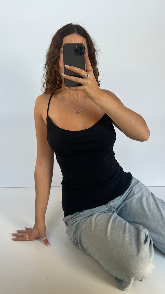00s black cowl cami- size M