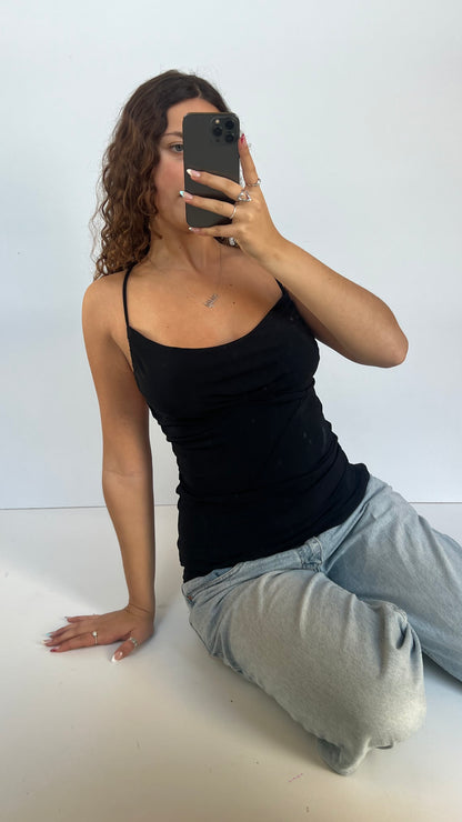 00s black cowl cami- size M