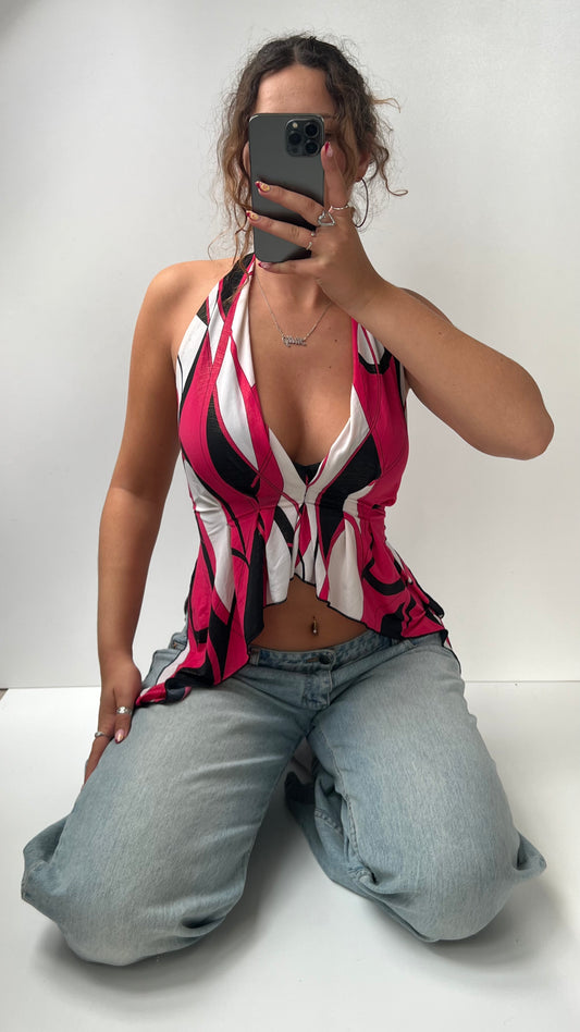 00s pink backless cami- size M