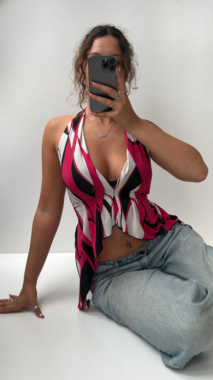 00s pink backless cami- size M