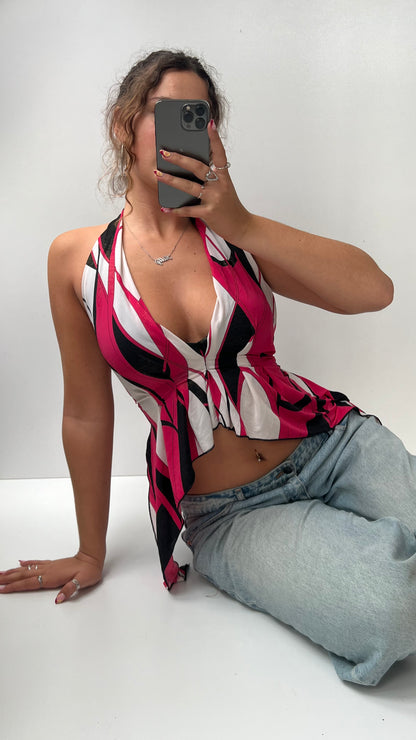 00s pink backless cami- size M