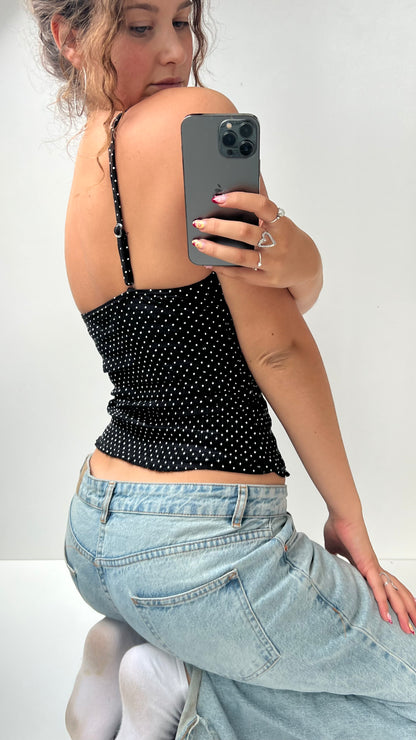 00s black polka dot cami- size S