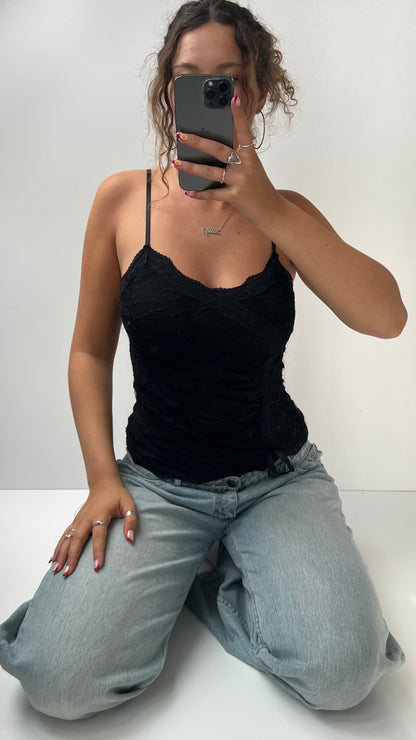 00s black lace cami- size S/M