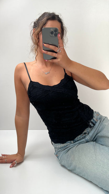 00s black lace cami- size S/M