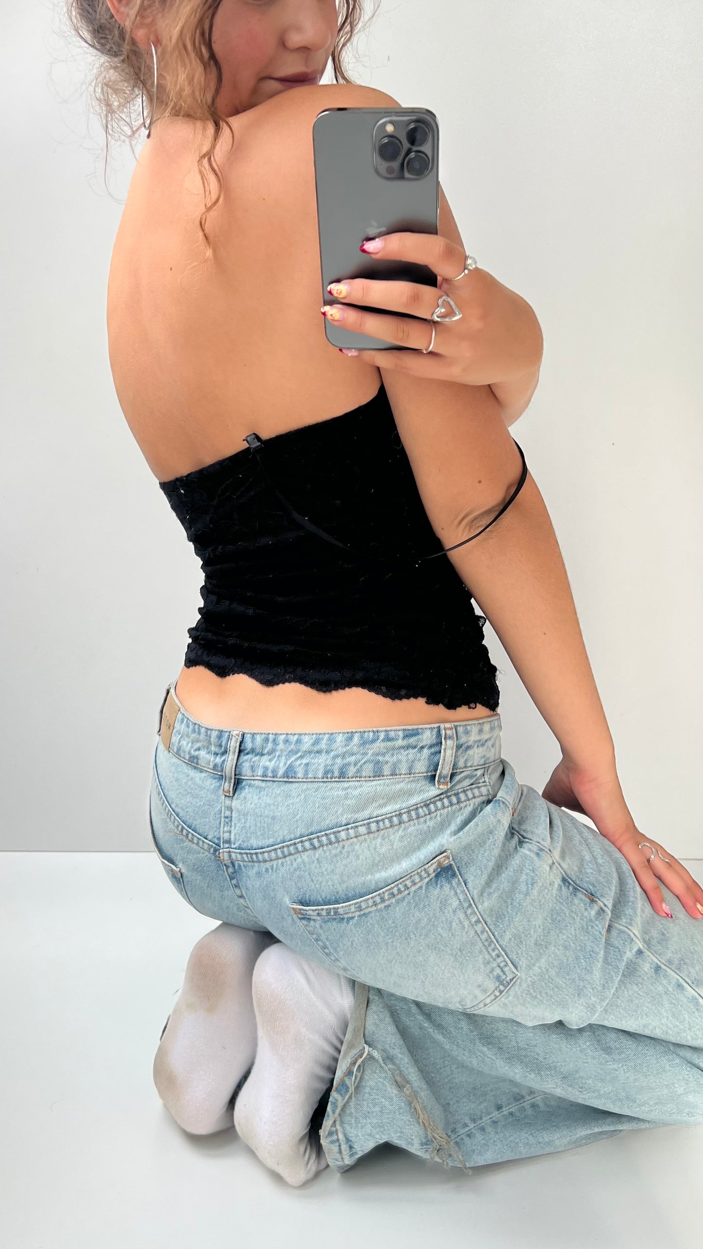 00s black lace cami- size S/M