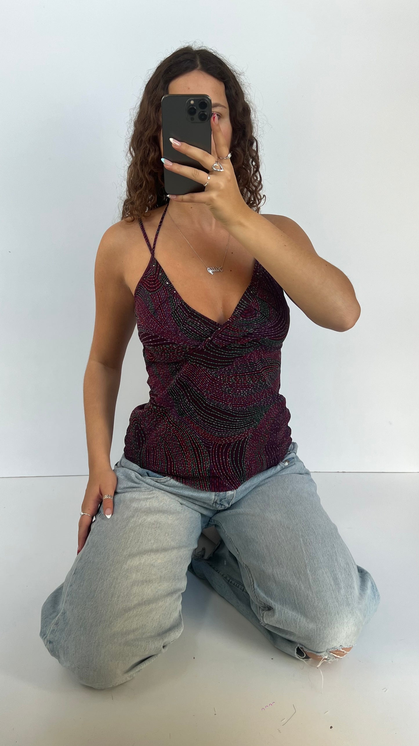 00s purple mesh cami- size XL