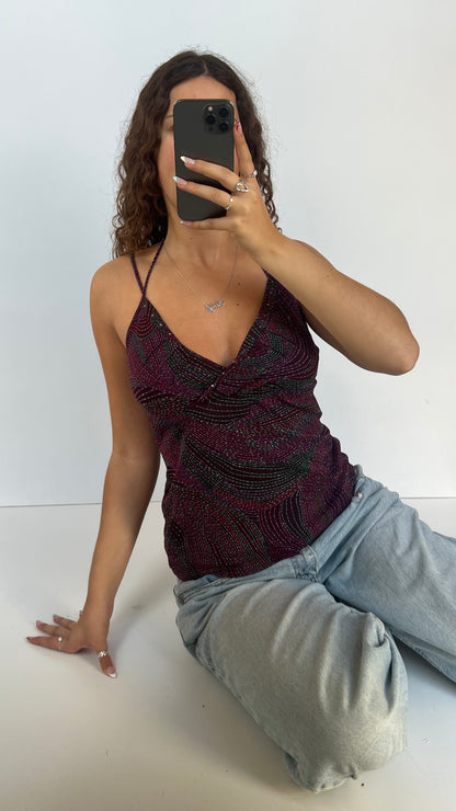 00s purple mesh cami- size XL