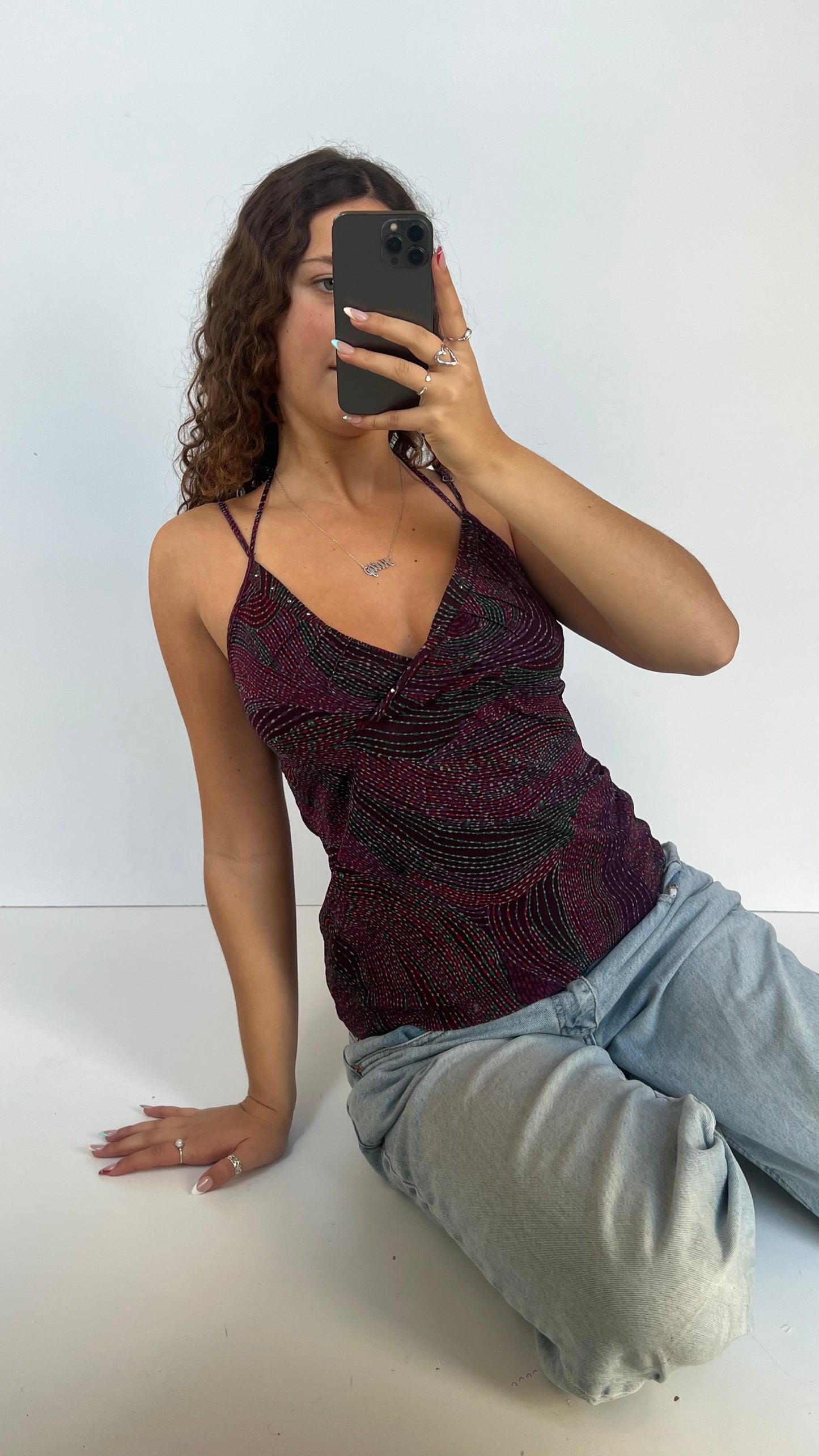 00s purple mesh cami- size XL