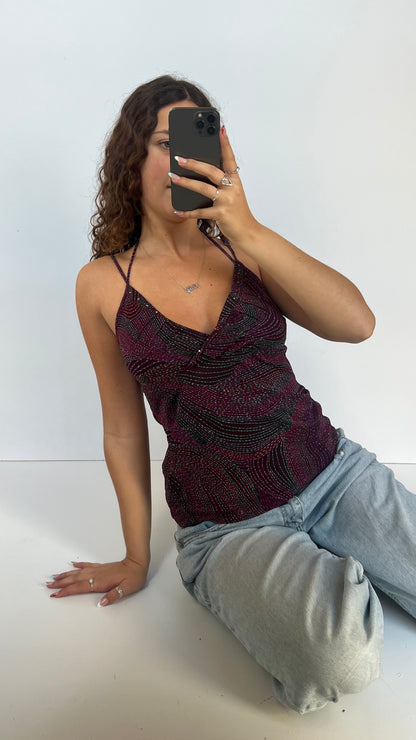 00s purple mesh cami- size XL