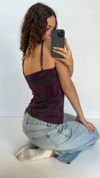 00s purple mesh cami- size XL