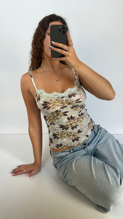 00s blue floral cami- size XS/S