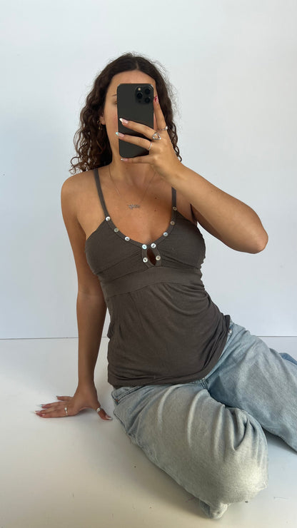 00s brown babydoll cami- size S