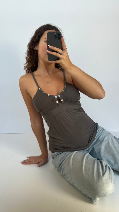 00s brown babydoll cami- size S