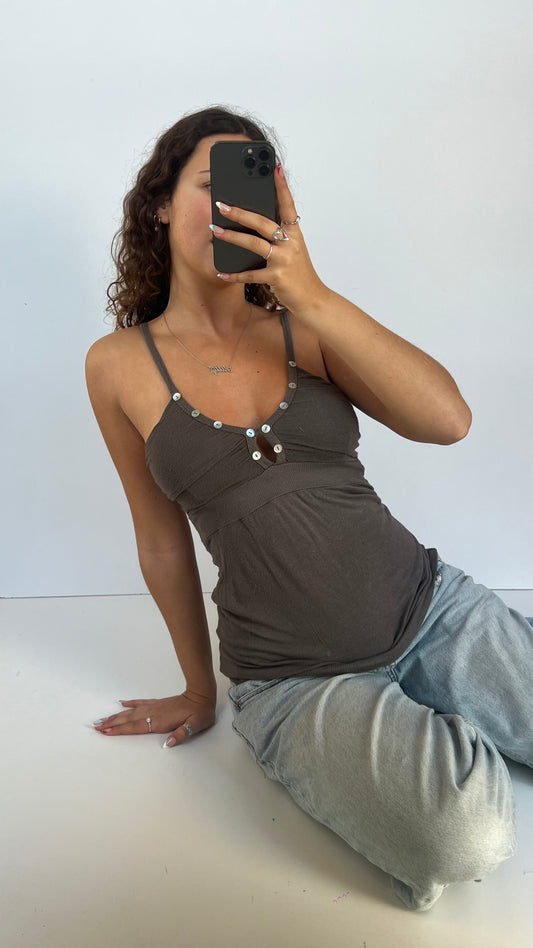 00s brown babydoll cami- size S