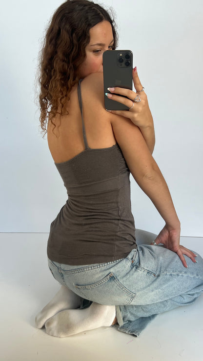 00s brown babydoll cami- size S
