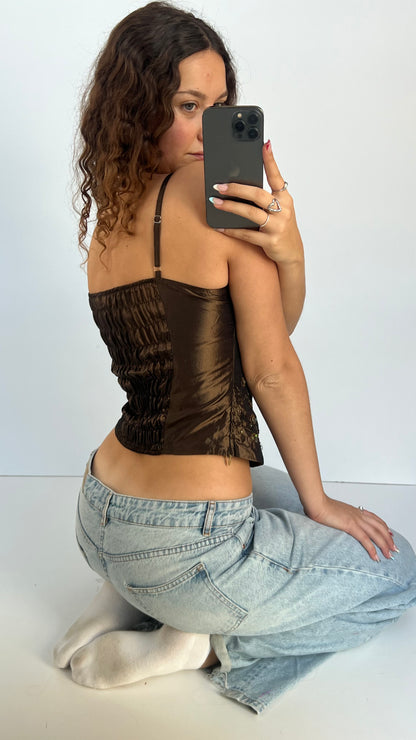 00s brown sequin cami- size M