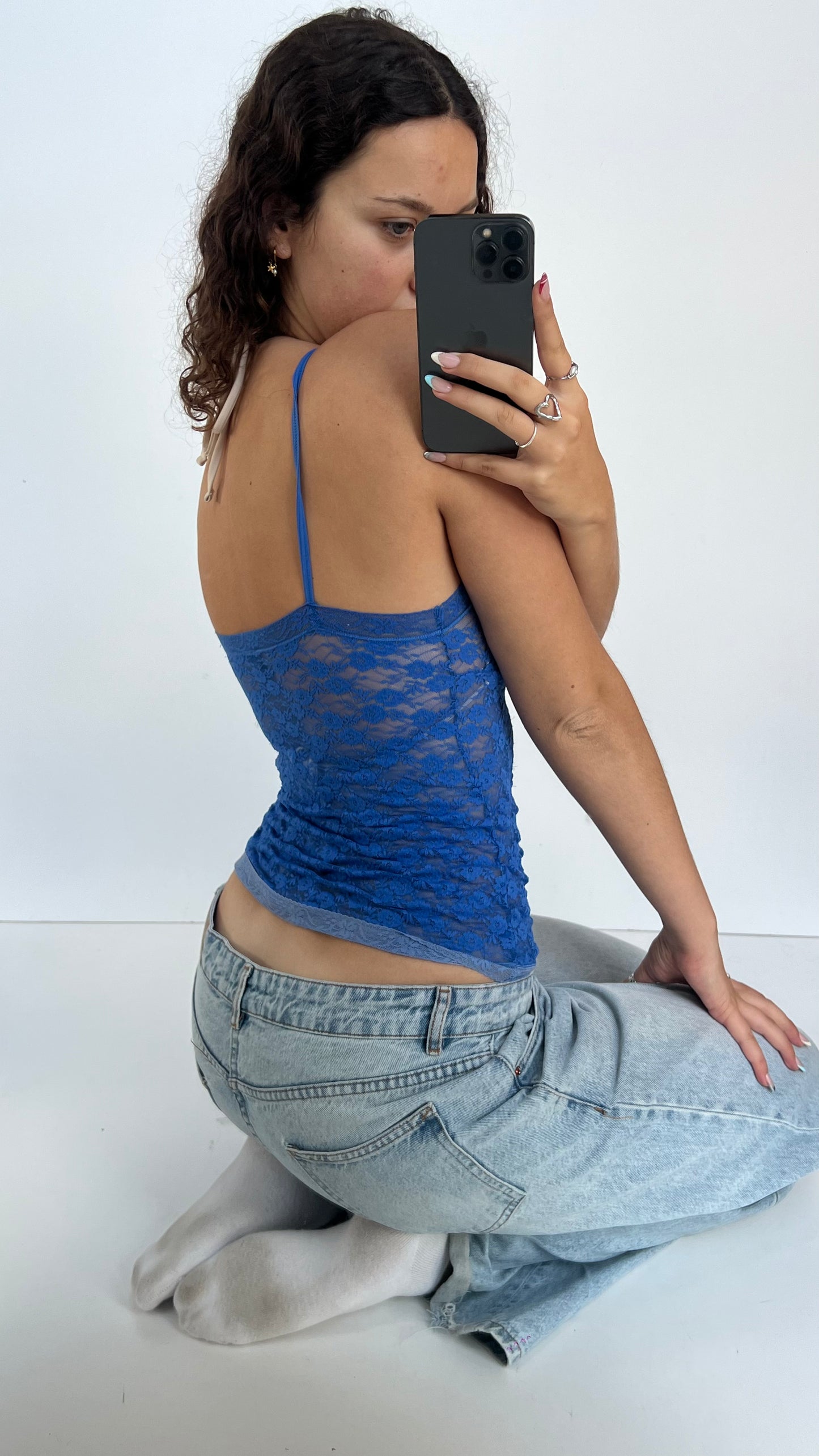 00s blue lace cami- size S
