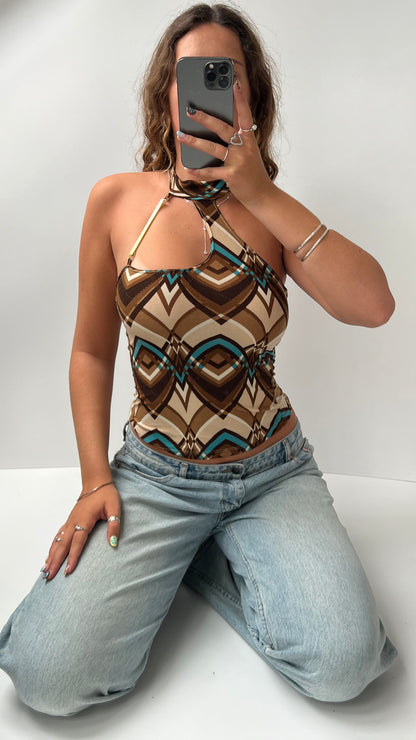 00s brown patterned cami- size S/M