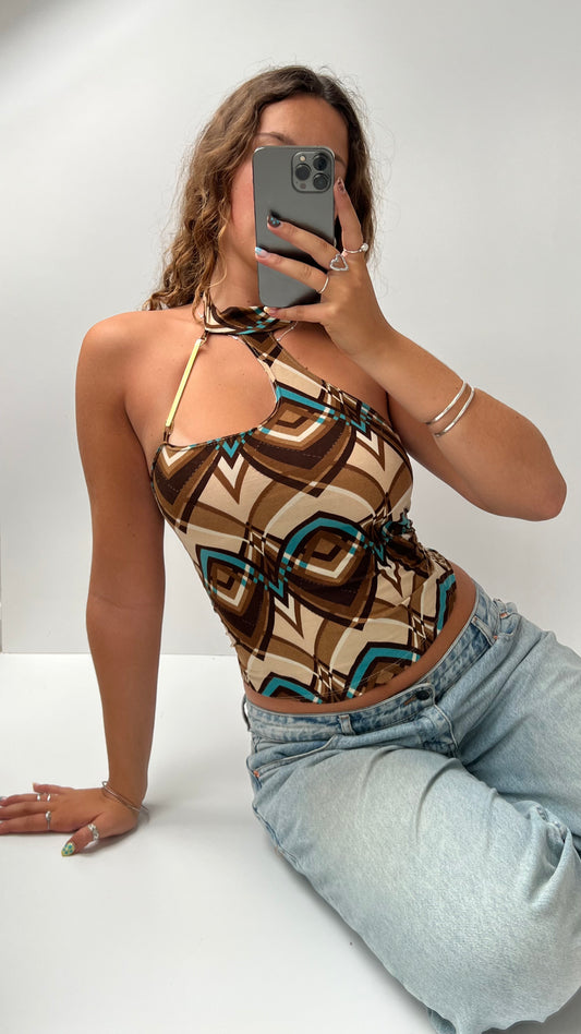 00s brown patterned cami- size S/M