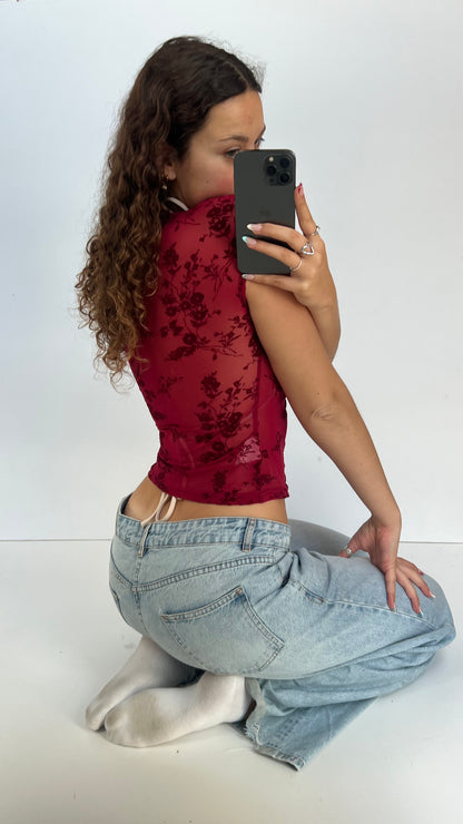 00s red velvet baby tee- size M