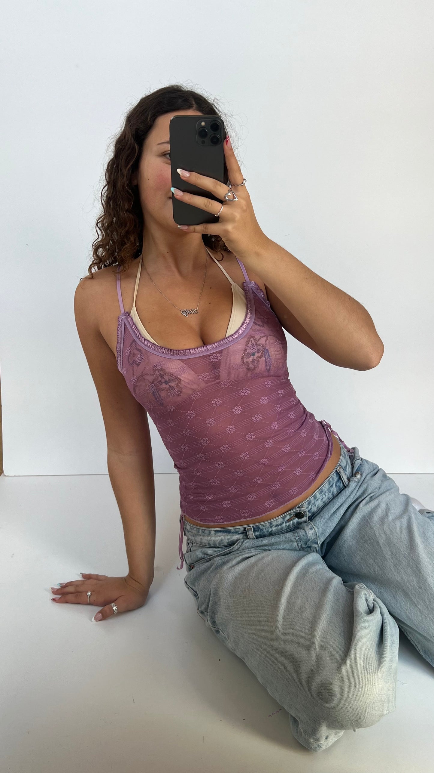 00s purple mesh cami- size S