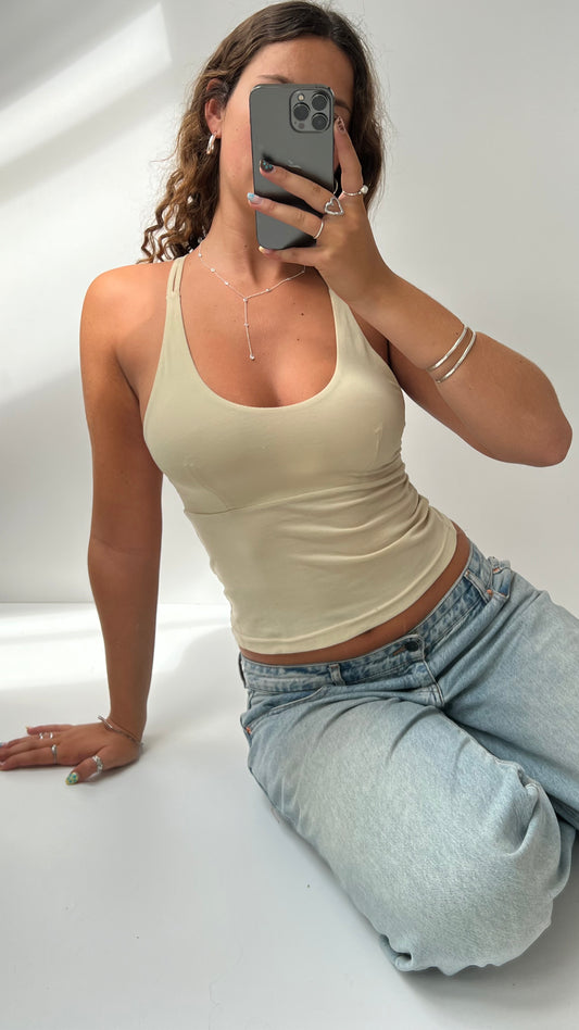 00s beige strappy cami- size S