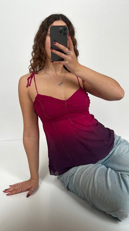 00s pink silk cami- size S