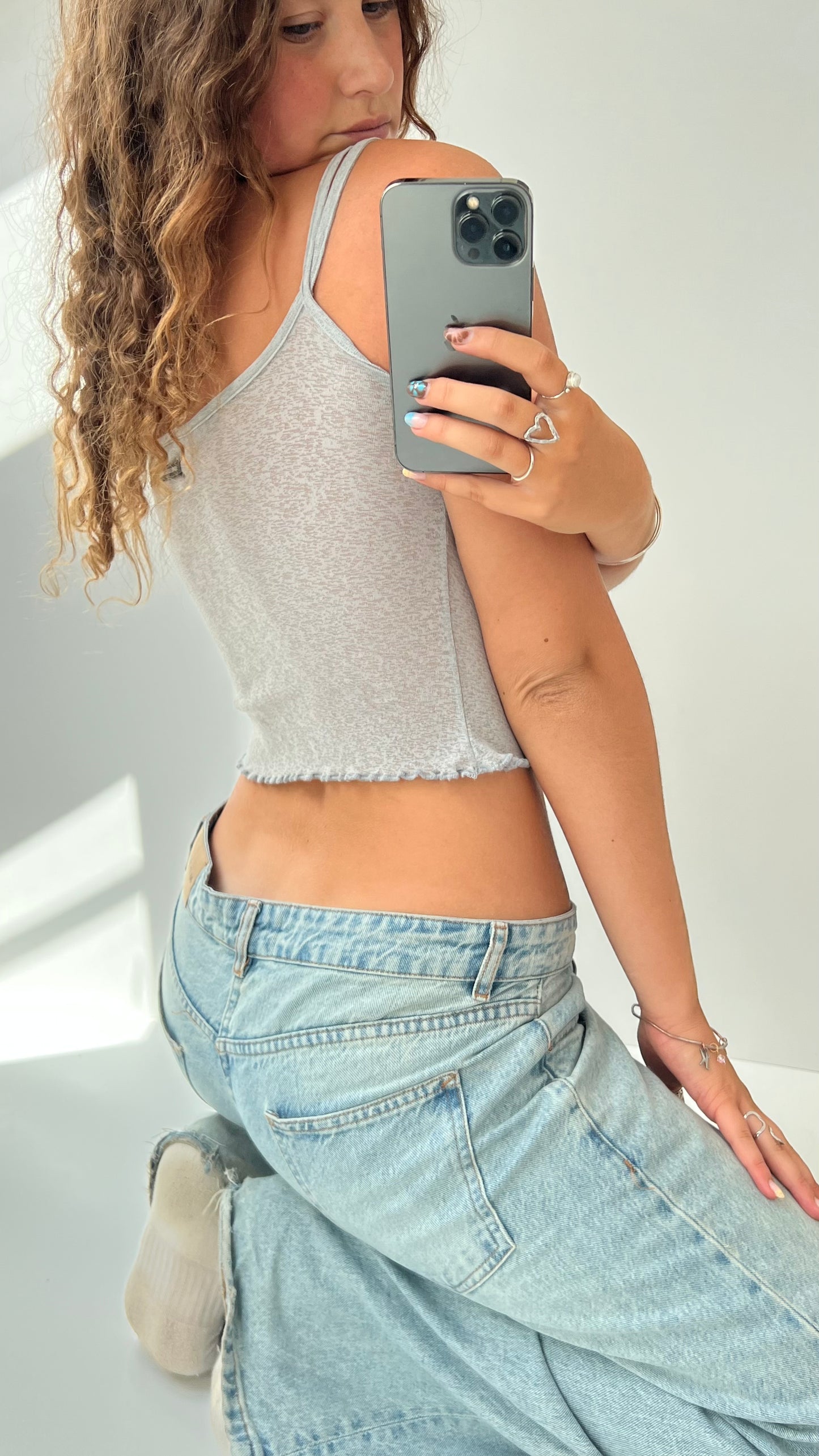 00s grey mesh cami- size S