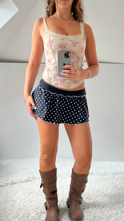 00s polka dot micro skirt- size XS