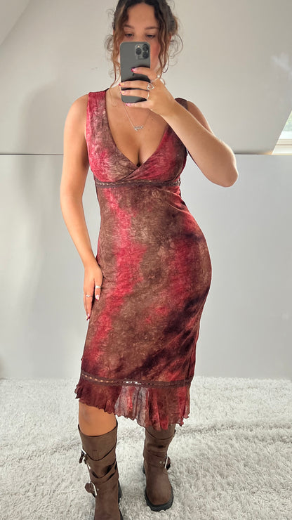 00s pink brown fairy dress- size L
