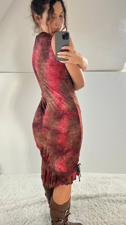 00s pink brown fairy dress- size L