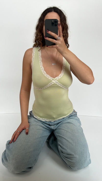 00s green lace cami- size S