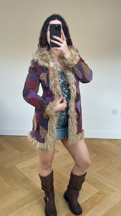 00s patchwork afghan coat- size S