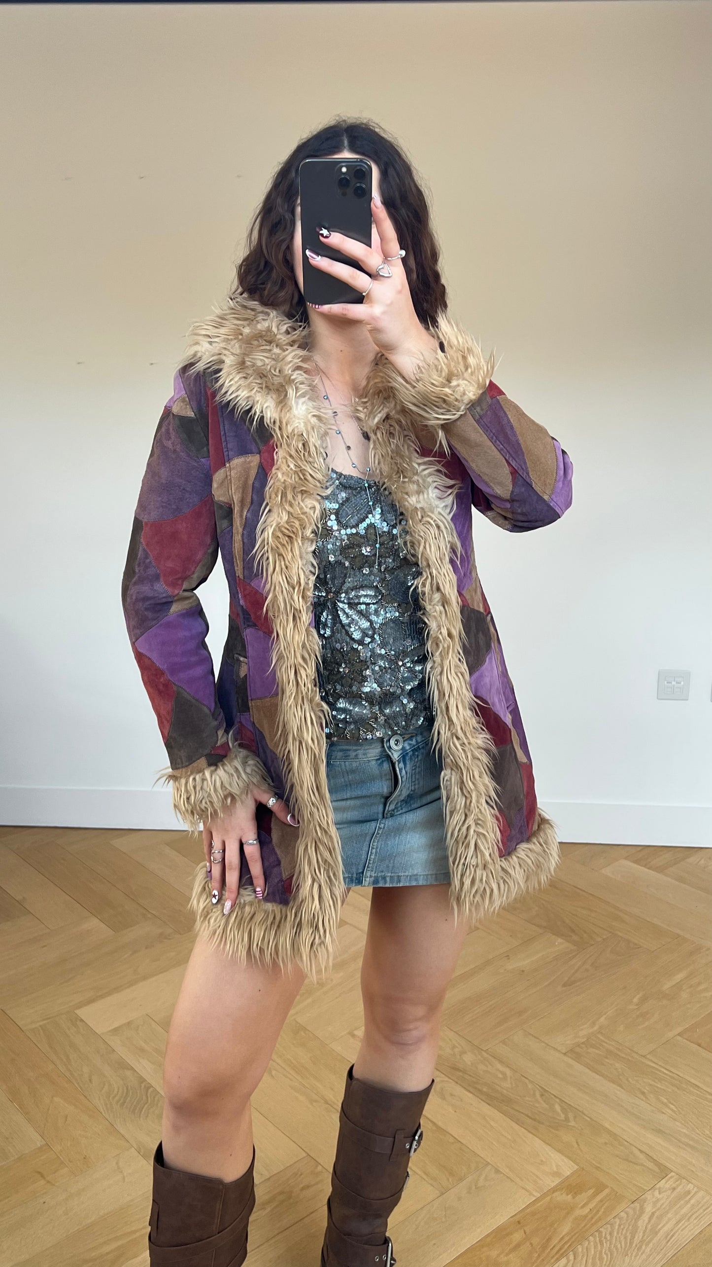 00s patchwork afghan coat- size S