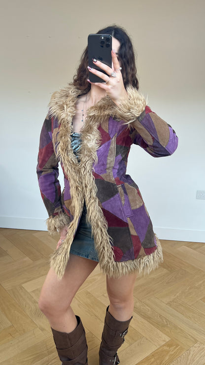 00s patchwork afghan coat- size S