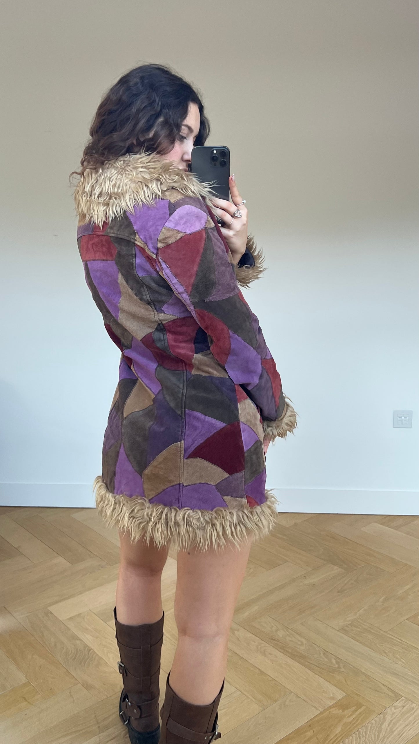 00s patchwork afghan coat- size S
