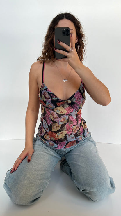 00s fan print mesh cami- size M