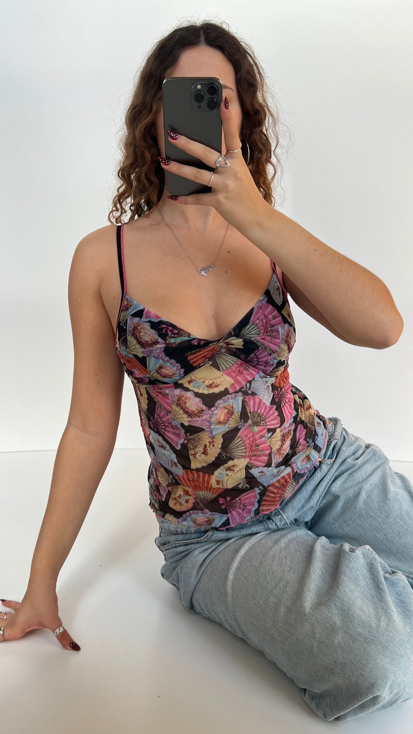 00s fan print mesh cami- size M